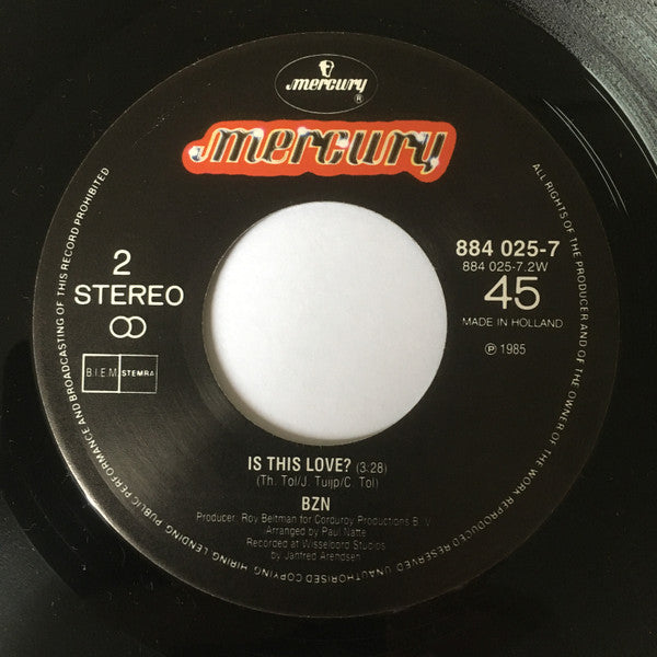 BZN : Run Away Home (7",45 RPM,Single,Stereo)