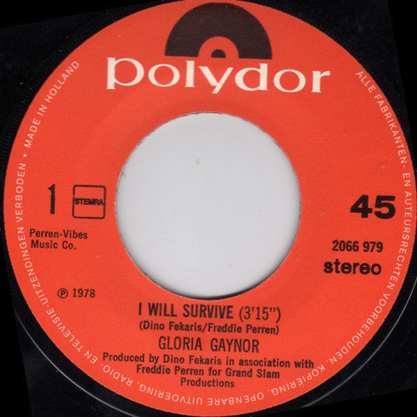 Gloria Gaynor : I Will Survive (7",45 RPM,Single)