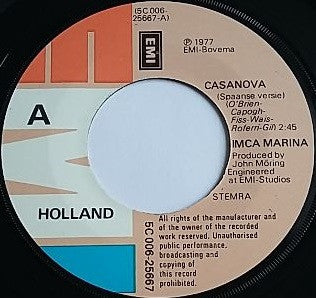 Imca Marina : Casanova / (Spaanse Versie) (7",45 RPM,Single)
