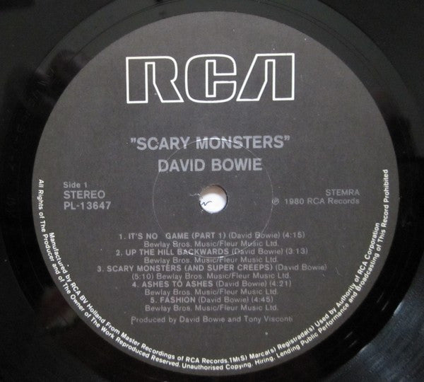 David Bowie : Scary Monsters (LP,Album,Stereo)