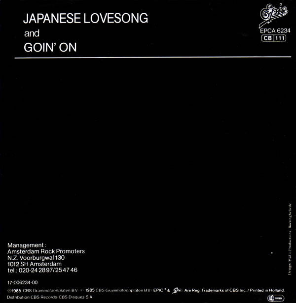 Ten Sharp : Japanese Lovesong (7",45 RPM,Single,Stereo)