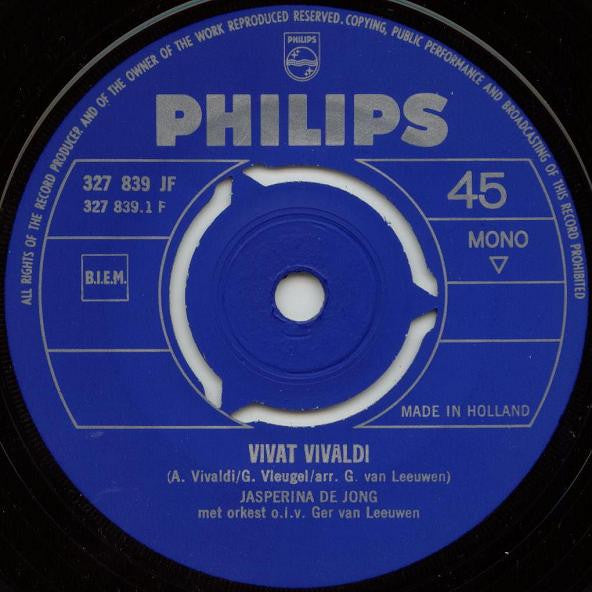 Jasperina de Jong : Vivat Vivaldi (7",Single,45 RPM,Mono)