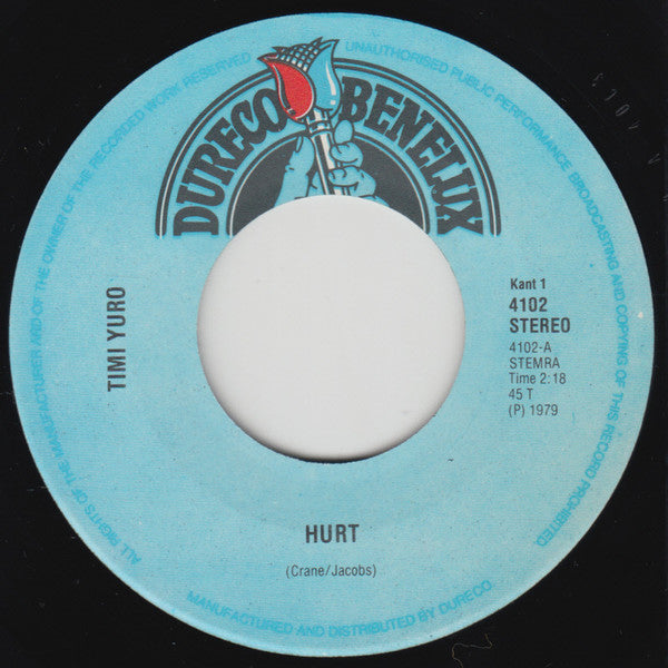 Timi Yuro : Hurt / Make The World Go Away (7",Single,45 RPM)