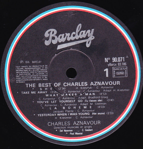 Charles Aznavour : The Best Of Charles Aznavour (LP,Compilation,Reissue)
