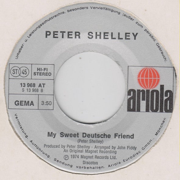 Peter Shelley : Love Me Love My Dog (7",45 RPM,Single,Stereo)