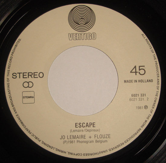 Jo Lemaire + Flouze : Je Suis Venue Te Dire Que Je M'En Vais (7",45 RPM,Single)
