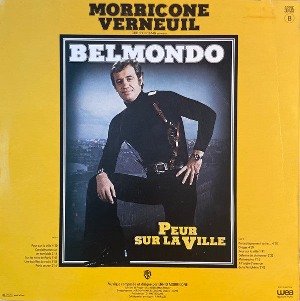 Ennio Morricone : Peur Sur La Ville (Bande Originale Du Film) (LP,Album,Stereo)