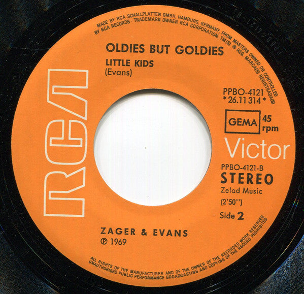 Zager & Evans : In The Year 2525 / Little Kids (7",45 RPM,Single,Reissue,Stereo)