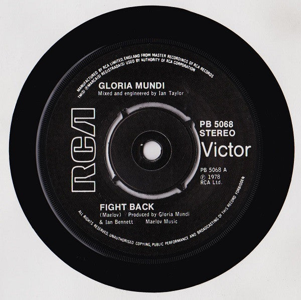 Gloria Mundi : Fight Back! (7",Single)