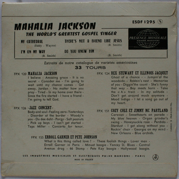 Mahalia Jackson : My Cathedral (7",45 RPM,EP,Single)