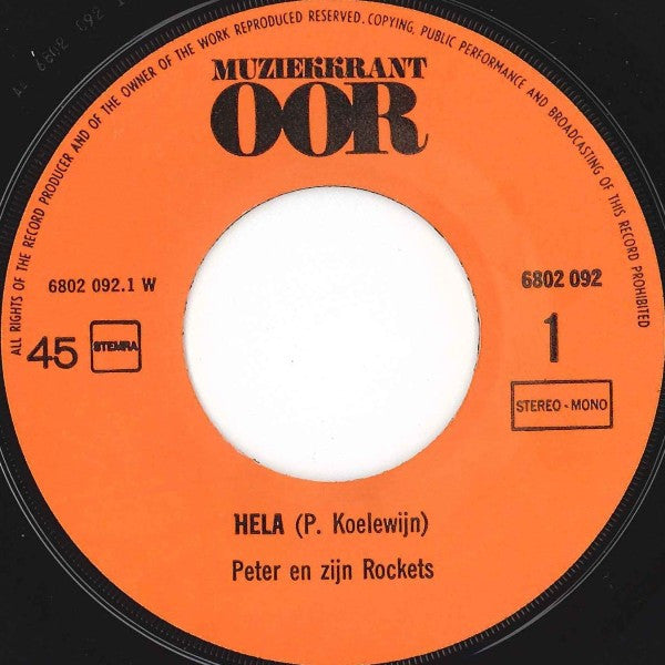 Peter Koelewijn & Zijn Rockets : Hela! / Connie (7",45 RPM,Single)