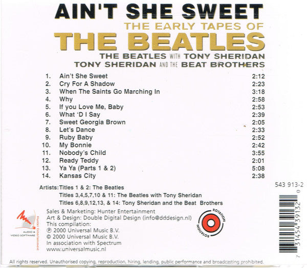 Beatles, The / Beatles, The With Tony Sheridan / Tony Sheridan And The Beat Brothers : Ain't She Sweet (The Early Tapes Of) (Compilation)