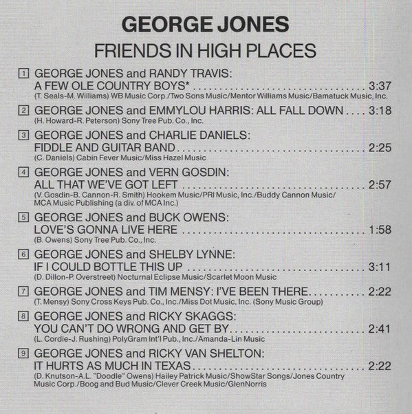 George Jones (2) : Friends In High Places (Album)