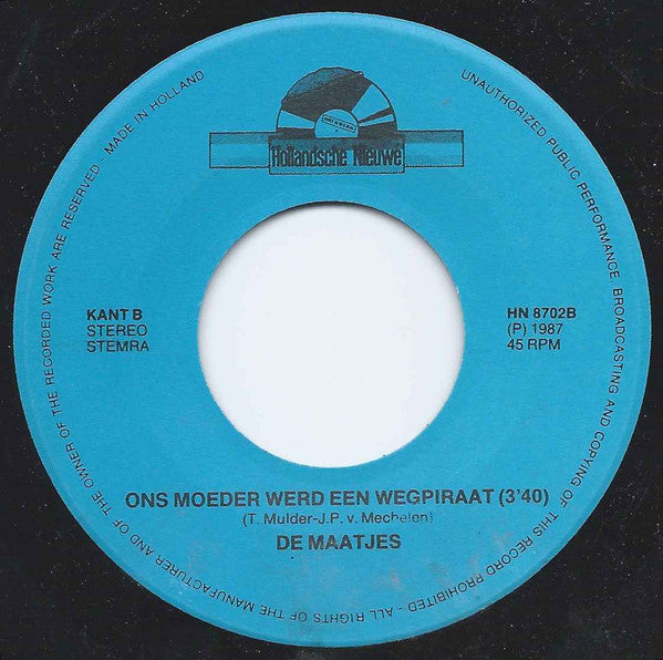 De Maatjes (2) : Hollandse Nieuwe (7",45 RPM,Single,Stereo)