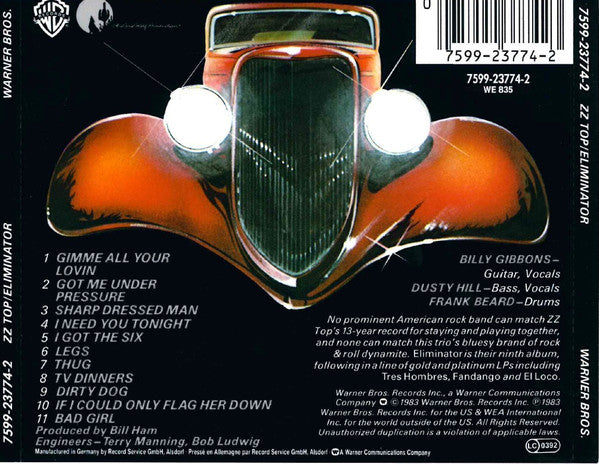 ZZ Top : Eliminator (Album,Reissue)