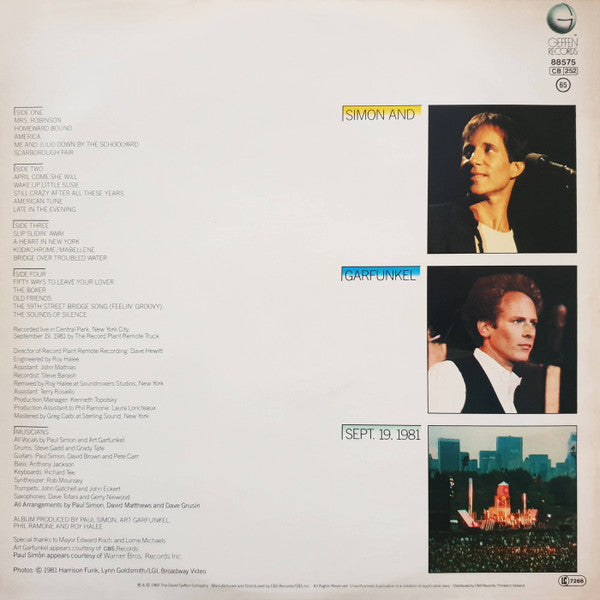 Simon & Garfunkel : The Concert In Central Park (LP,Album,Stereo)