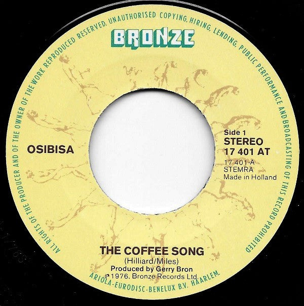 Osibisa : The Coffee Song (7",45 RPM)