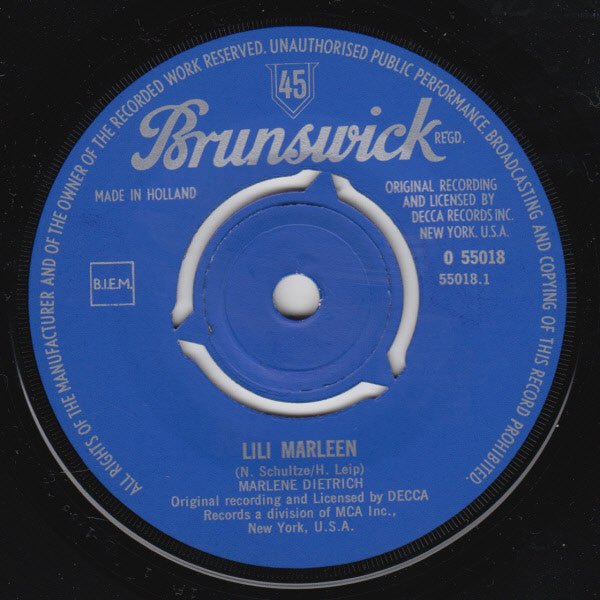 Marlene Dietrich : Lili Marlene / Falling In Love Again (7",45 RPM,Single)