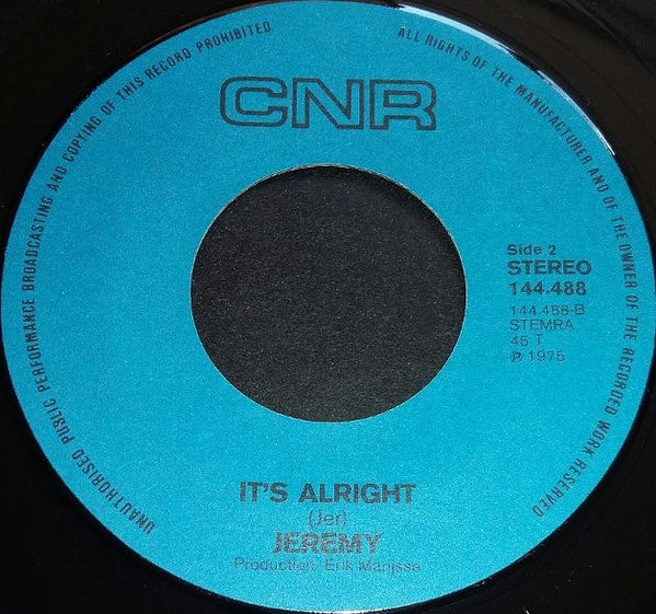 Jeremy (16) : A Sad Sad Song / It's Alright (7",45 RPM,Single)
