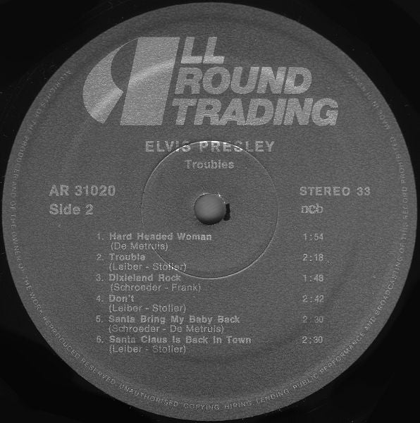 Elvis Presley : Troubles (LP,Compilation,Stereo)