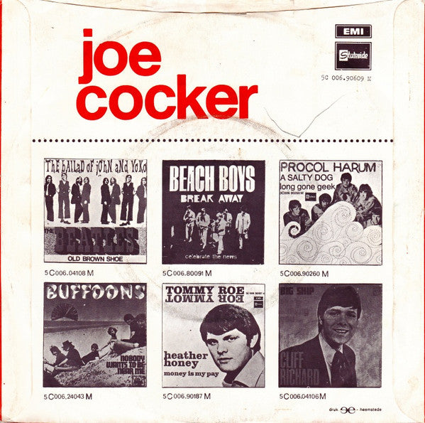 Joe Cocker : Delta Lady (7",45 RPM,Single,Mono)