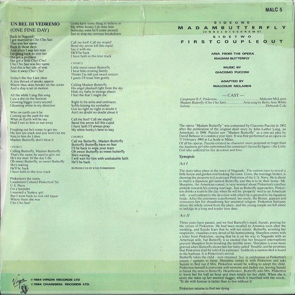 Malcolm McLaren : Madam Butterfly (7",45 RPM,Single)