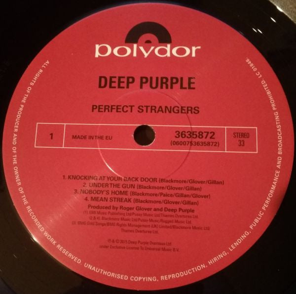 Deep Purple : Perfect Strangers (LP,Album,Reissue,Remastered)