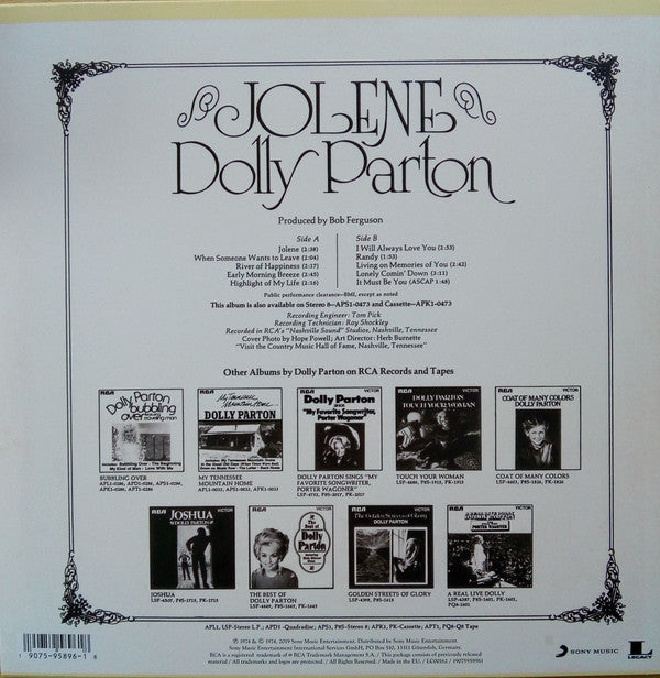 Dolly Parton : Jolene (LP,Album,Reissue)
