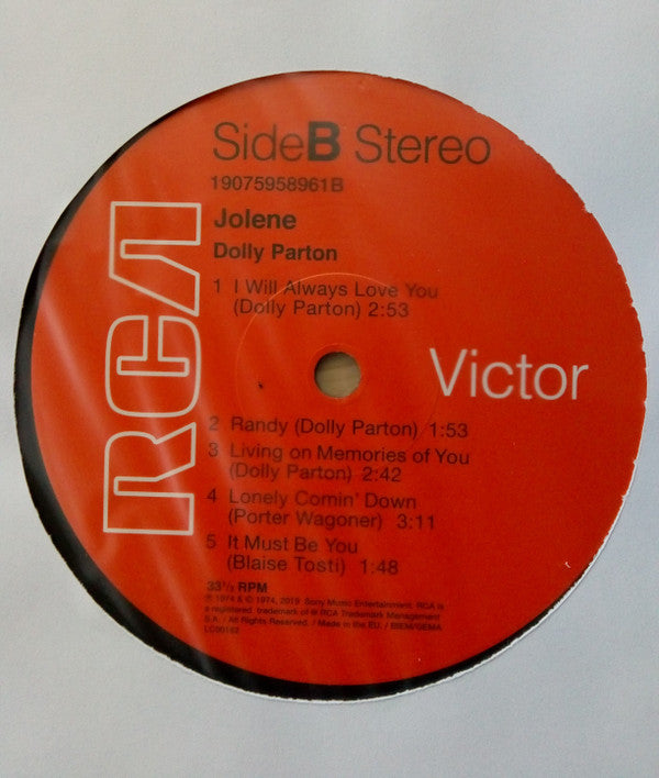 Dolly Parton : Jolene (LP, Album, RE)