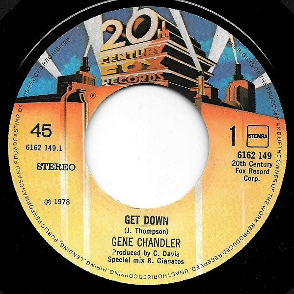 Gene Chandler : Get Down (7",45 RPM,Single,Stereo)