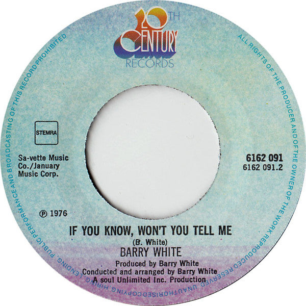 Barry White : Baby, We Better Try To Get It Together  (7",45 RPM,Single)