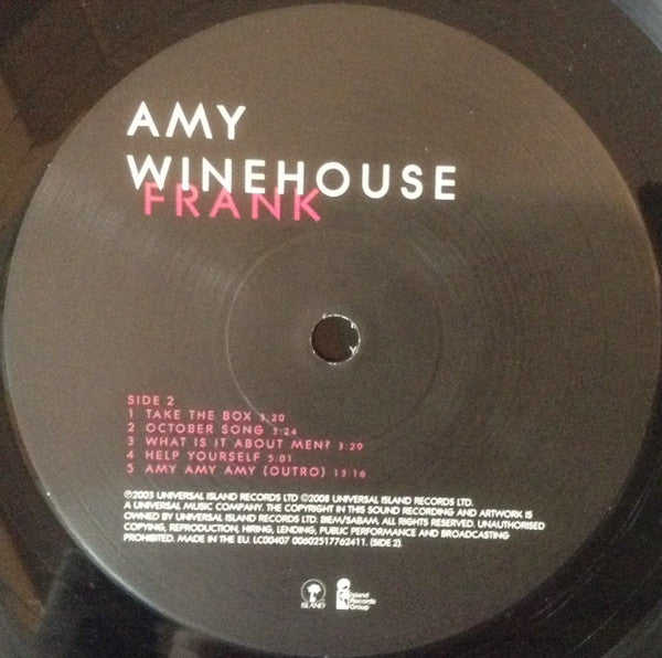 Amy Winehouse : Frank (LP,Album,Reissue,Remastered,Stereo)