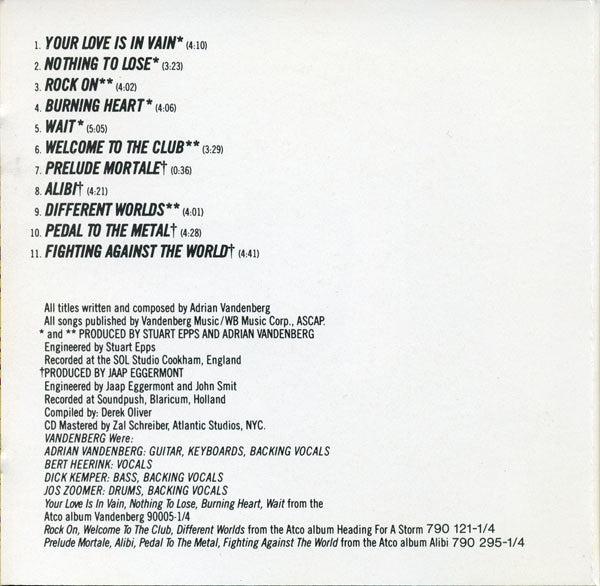 Vandenberg : Best Of (Compilation)