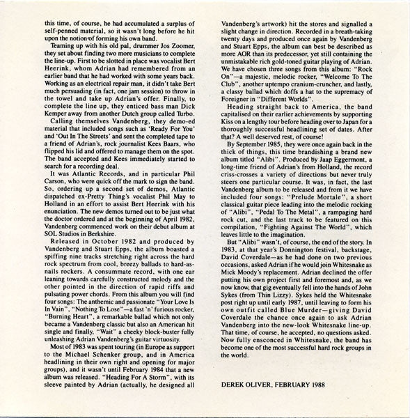 Vandenberg : Best Of (Compilation)