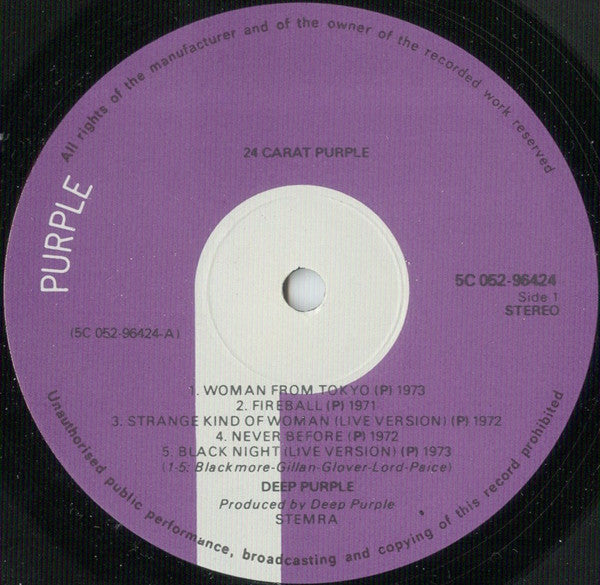 Deep Purple : 24 Carat Purple (LP,Compilation)