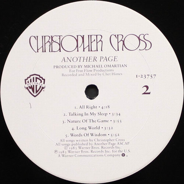 Christopher Cross : Another Page (LP,Album)