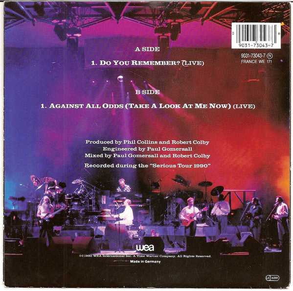 Phil Collins : Do You Remember? (7",45 RPM,Single,Stereo)