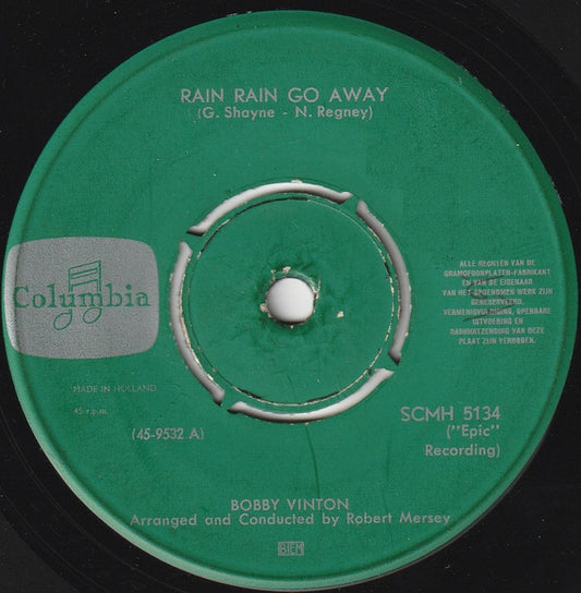 Bobby Vinton : Rain Rain Go Away (7",Single,45 RPM)