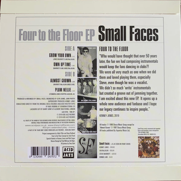Small Faces : Four To The Floor EP (7",EP,Compilation,Remastered,Mono)