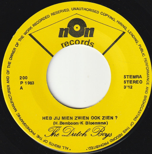 Dutch Boys, The : Mien Zwien (7",45 RPM,Single,Stereo)