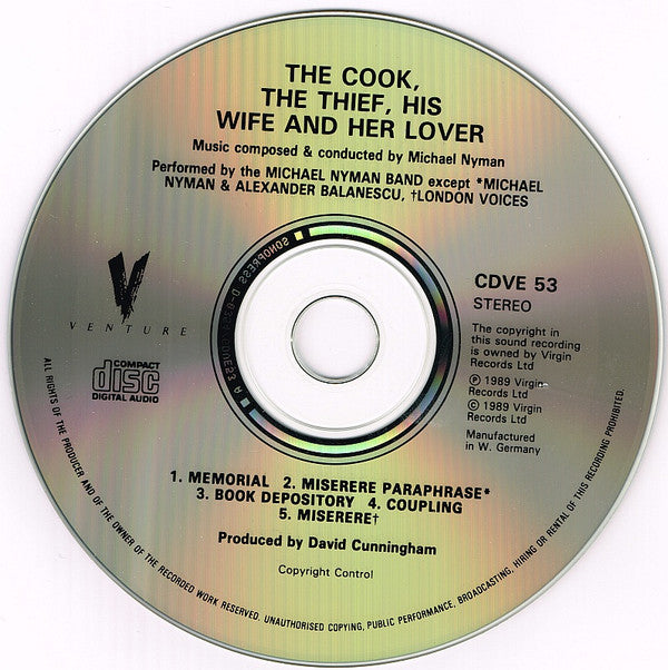 Michael Nyman : The Cook, The Thief, His Wife And Her Lover (Album)