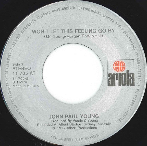 John Paul Young : Love Is In The Air (7",45 RPM,Single,Stereo)