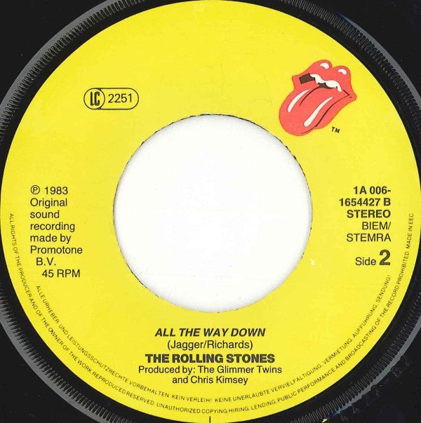 Rolling Stones, The : Undercover Of The Night (7",Single,45 RPM)