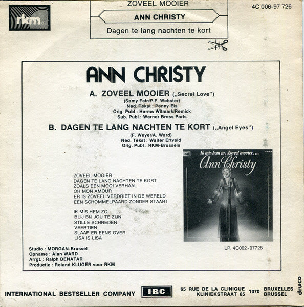 Ann Christy : Zoveel Mooier (7",Single,Stereo)