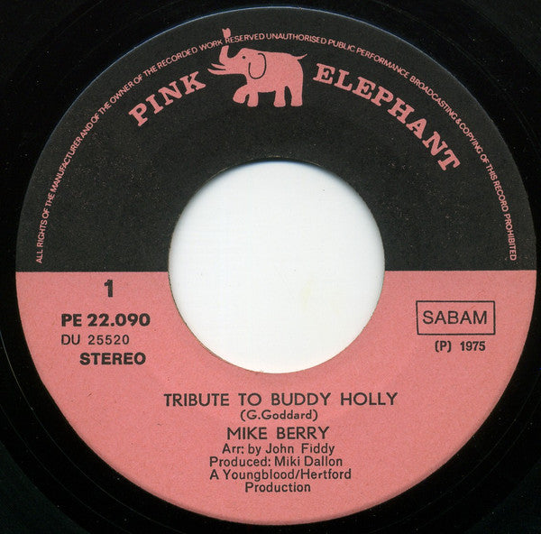 Mike Berry : Tribute To Buddy Holly (7",45 RPM,Single)