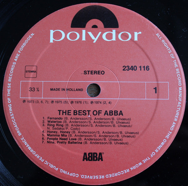 ABBA : The Best Of ABBA - Including: Fernando (LP,Compilation,Reissue,Stereo)