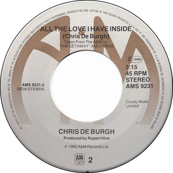 Chris De Burgh : The Getaway (7",45 RPM,Single,Stereo)