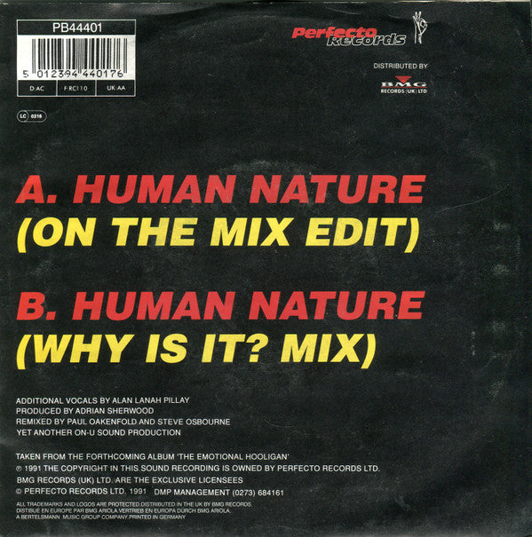 Gary Clail & On-U Sound System : Human Nature (7",45 RPM,Single)