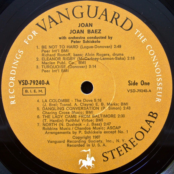 Joan Baez With Orchestra Conducted By Peter Schickele : Joan (LP,Album,Stereo)