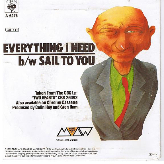 Men At Work : Everything I Need (7",45 RPM,Single,Stereo)